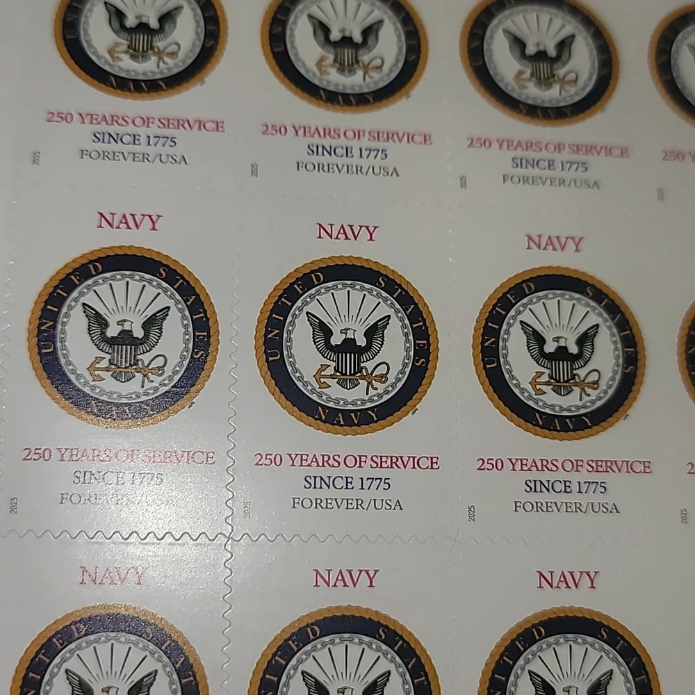 100 U.S. Navy USN 250th USPS Stamps Military Postage‎ Stamp Army Marines